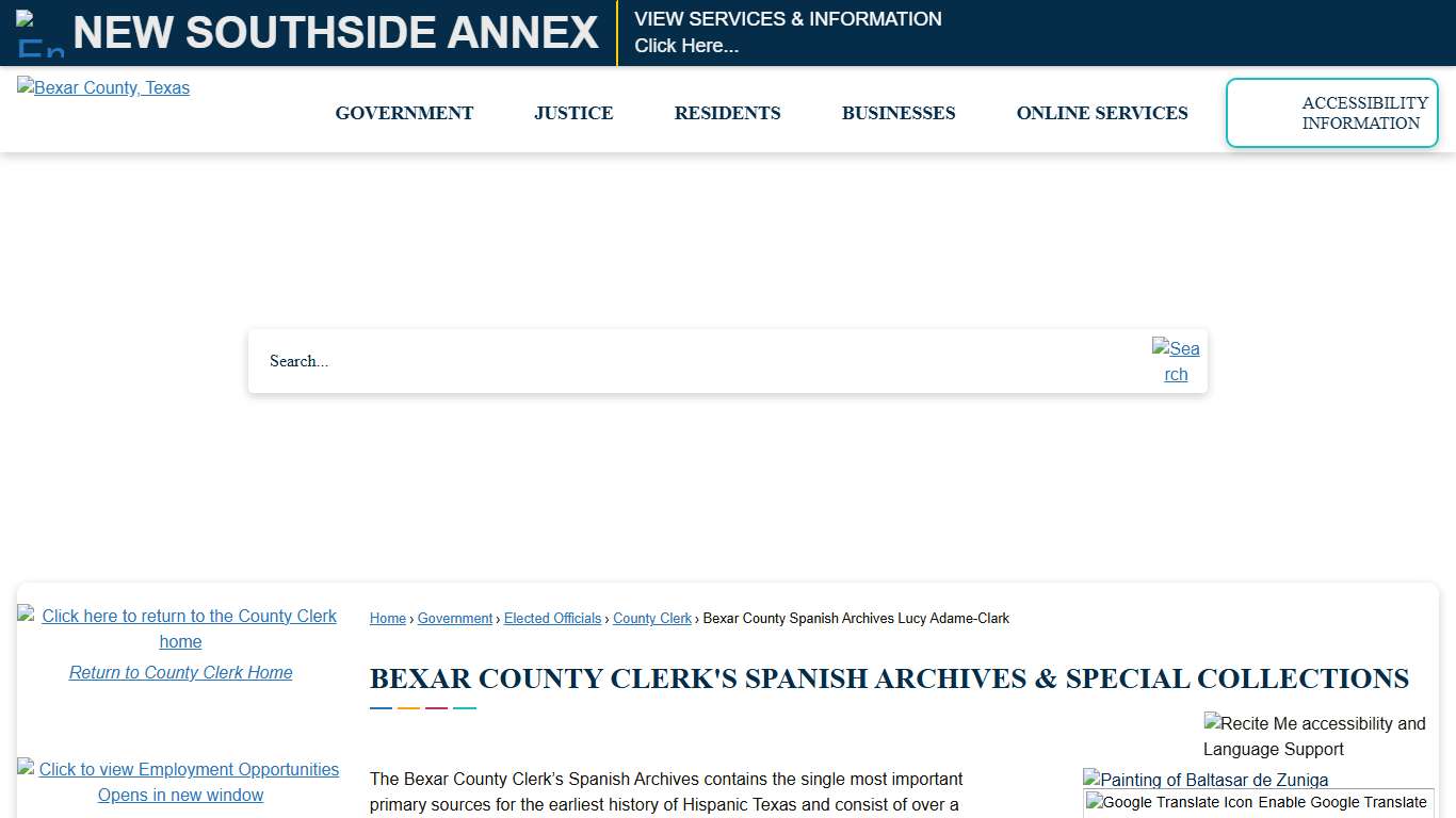 Bexar County Clerk's Spanish Archives & Special Collections Bexar County, TX - Official Website
